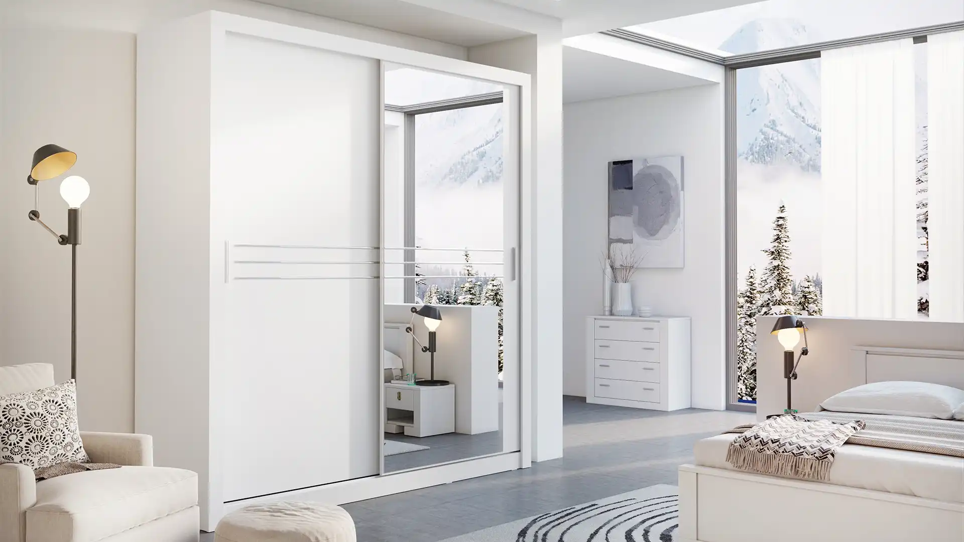 Szafa biała przesuwna czy z uchylnymi drzwiami?