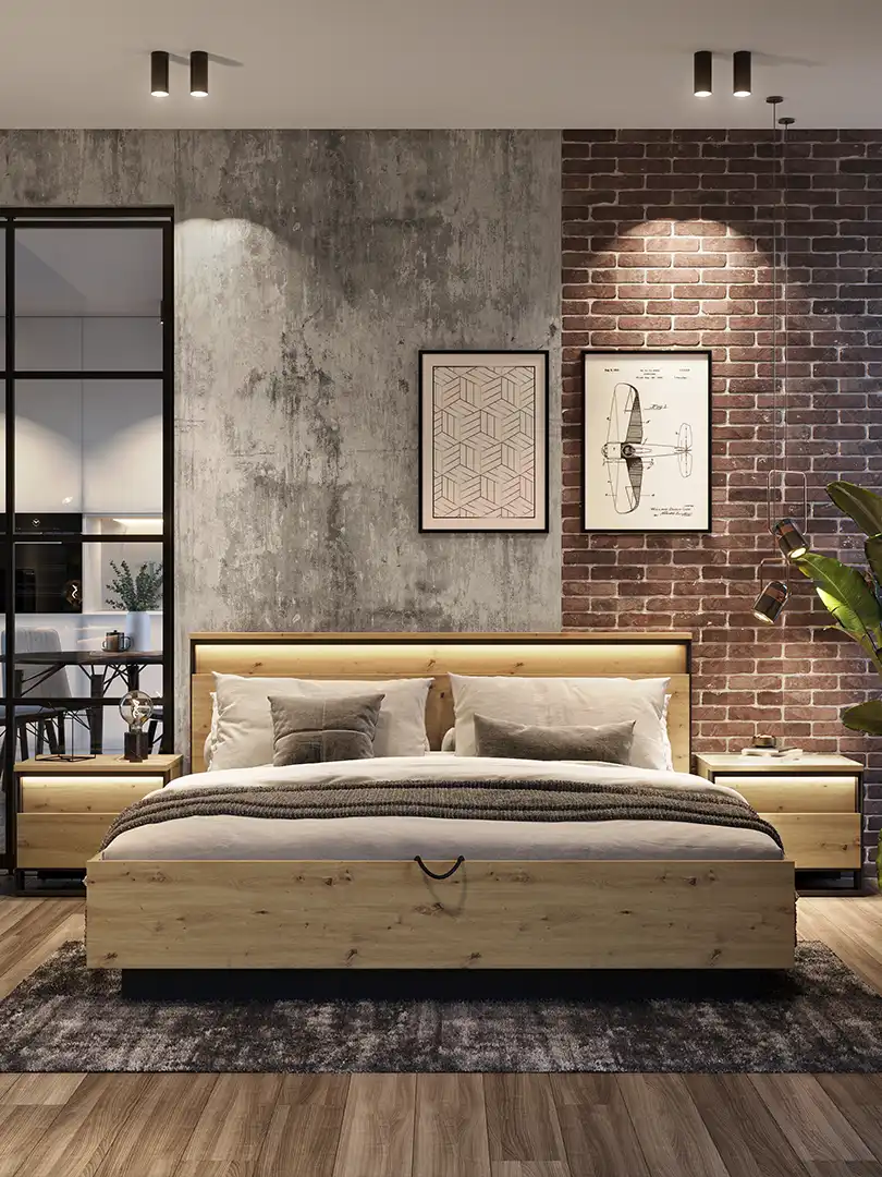 loftowa sypialnia Quant w stonowanej kolorystyce