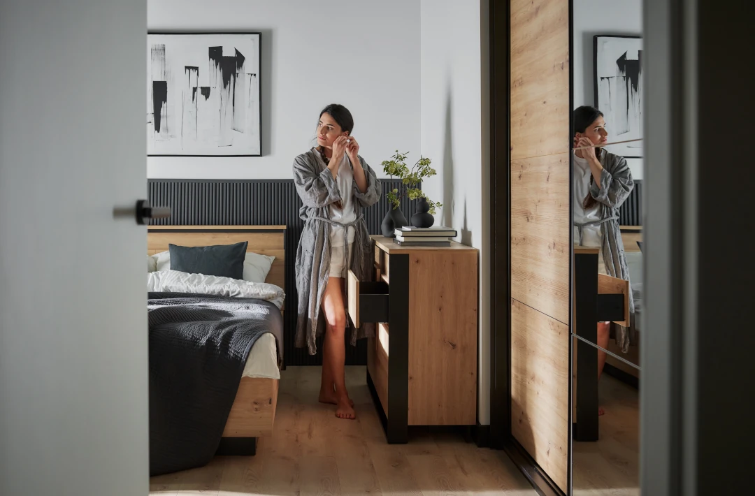 szafa Quant w sypialni loftowej