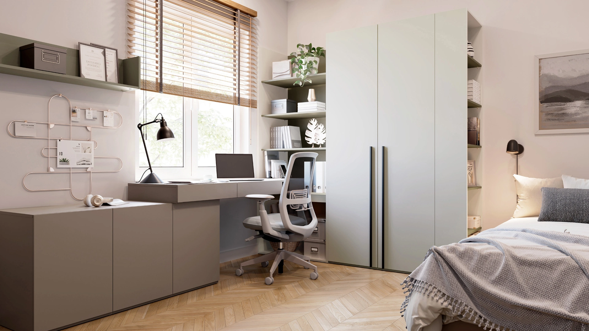 Zestaw mebli WOOW oświetlony eukaliptus